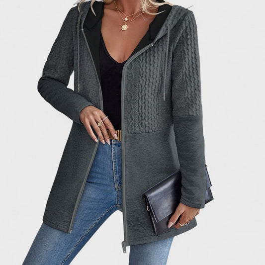 Valentino – Elegant Hooded Grey Cardigan for Women