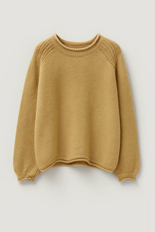 VESNA | SOFT ROUND-NECK KNIT SWEATER WITH SHOULDER DETAIL