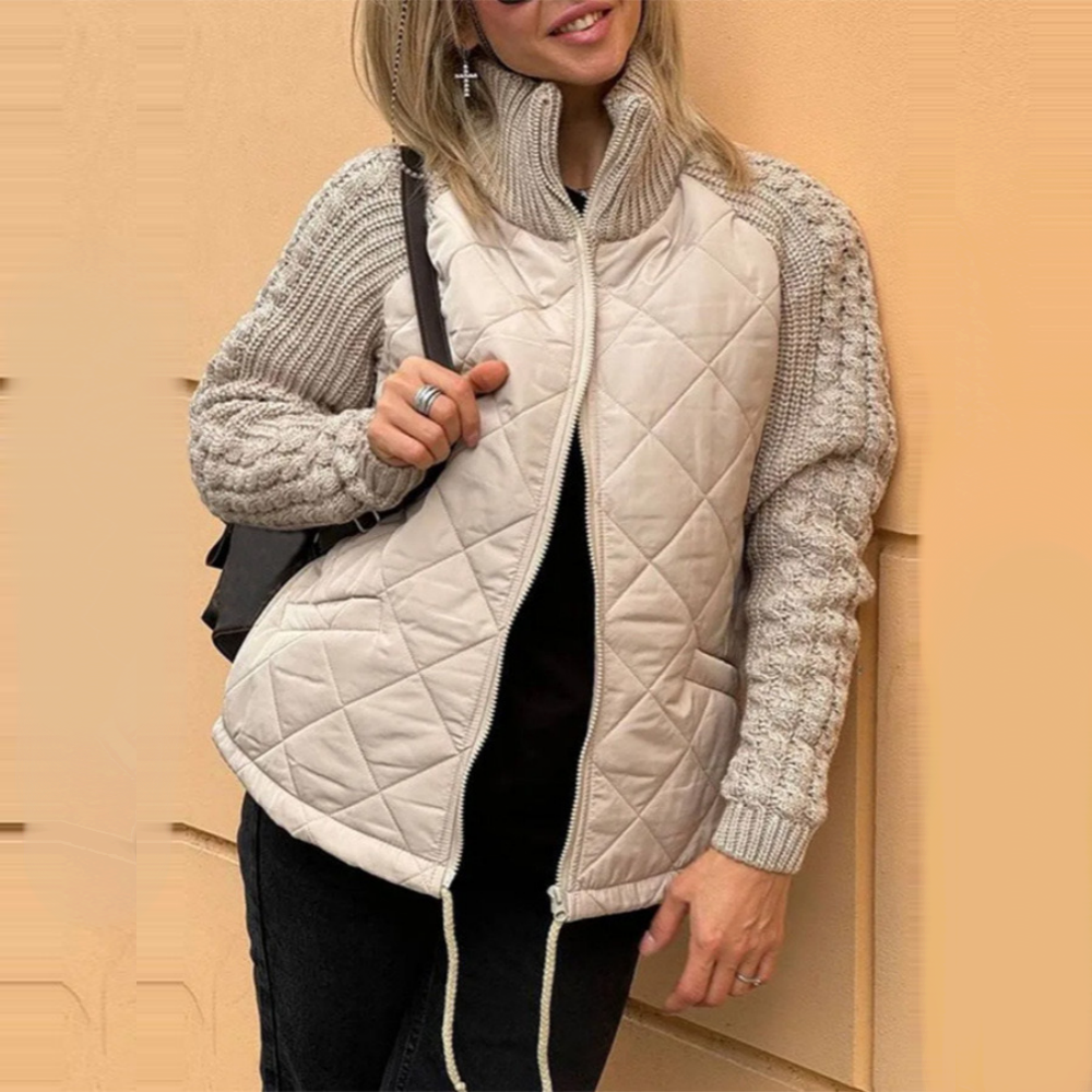 Women's Knit Patchwork Puffy Jacket