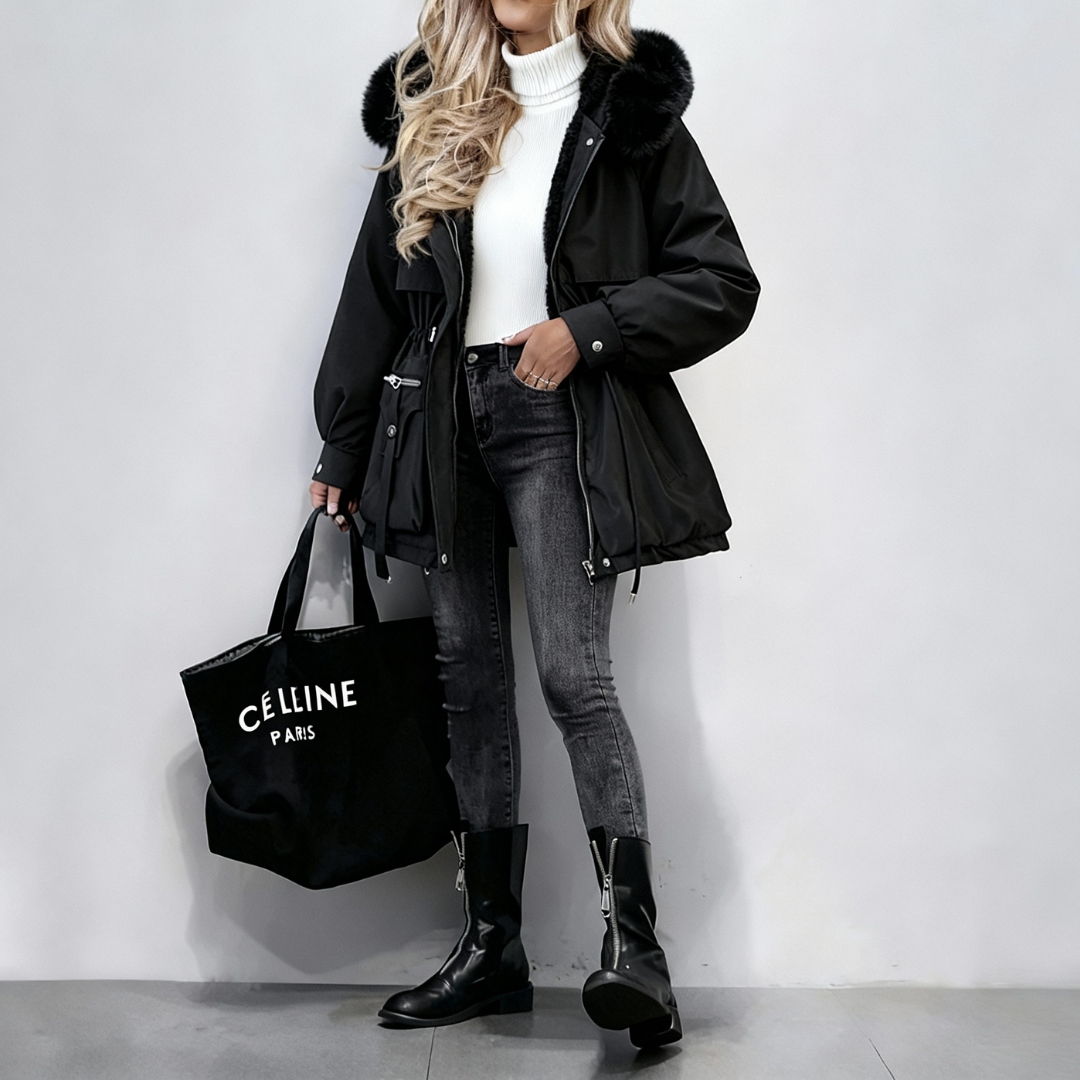 Fur Hooded Padded Coat