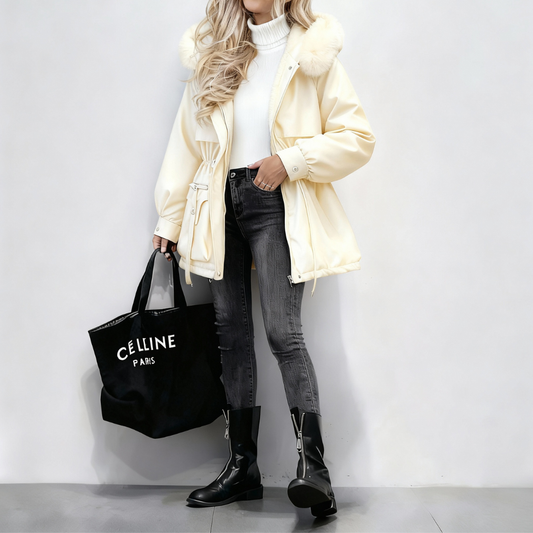 Fur Hooded Padded Coat