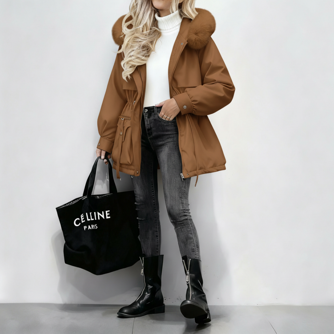 Fur Hooded Padded Coat