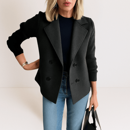 Olivia | Elegant jacket with knitted sleeves
