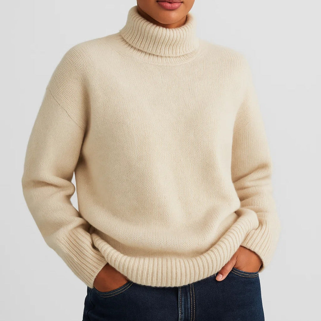 MELIORA | LOOSE-FIT ROLL-NECK KNIT SWEATER