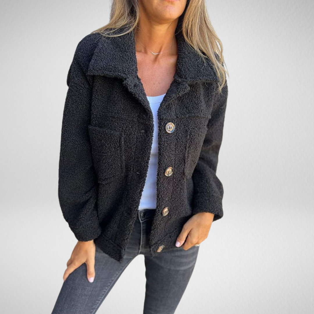 Aurore | Veste en sherpa à boutons
