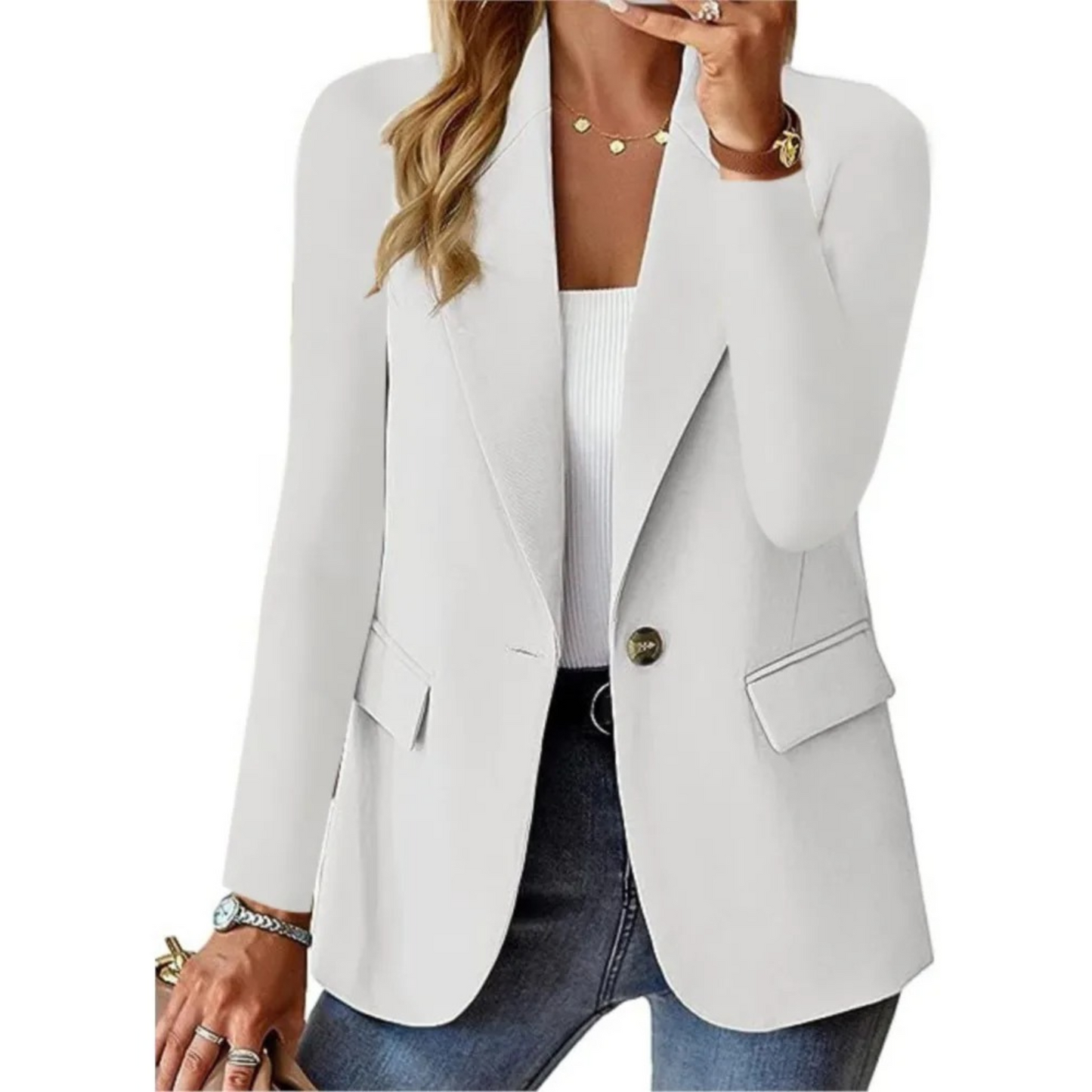 Women's Plus Size Casual Long Sleeve Blazer 0