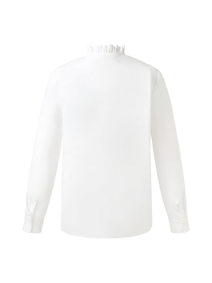Cotton Ruffle Collar Women Shirt GOELIA