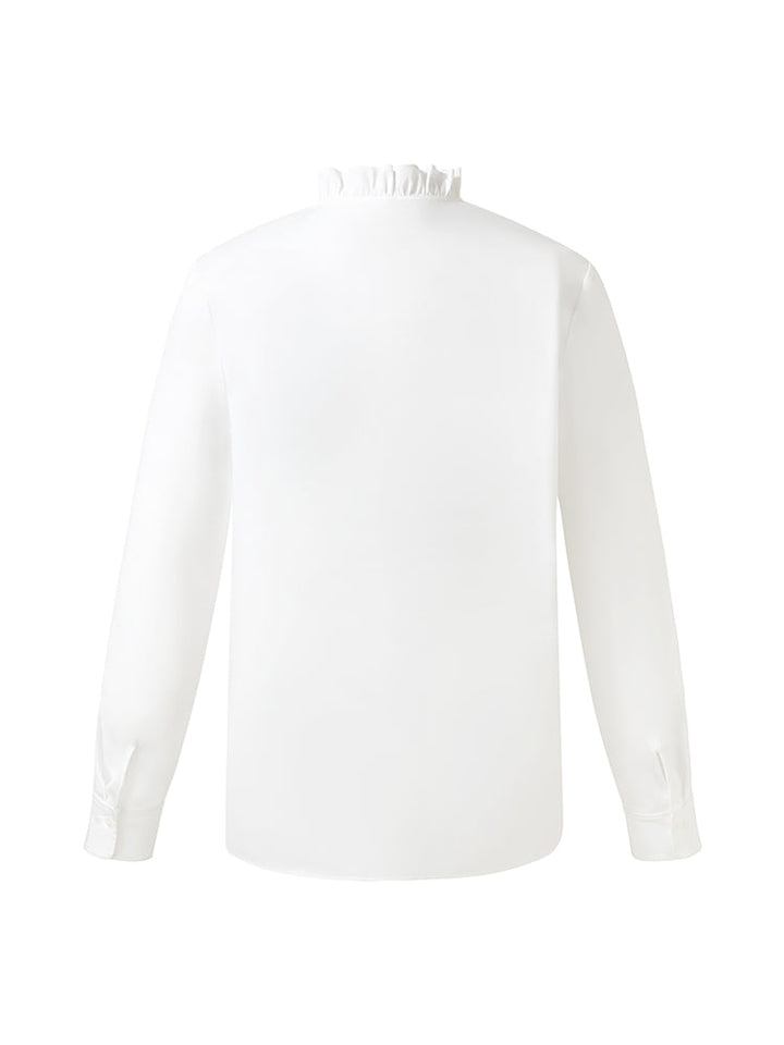 Cotton Ruffle Collar Women Shirt GOELIA